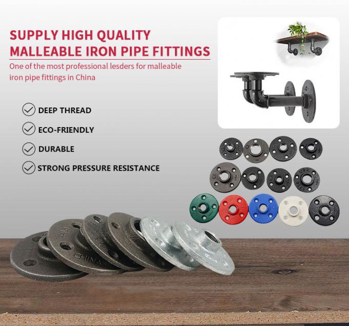 DELLOK 1/2“ 3/4“ Ingepaste Montage van de het Buigzame Ijzerpijp van Bsp Wijfje 4 Flens van de Gaten de Normale Vloer 2